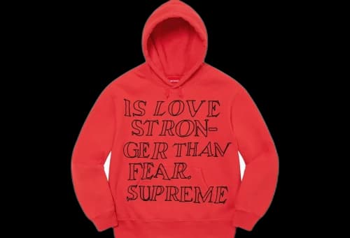 Supreme Stronger Than Fear Hooded Sweatshirt Burnt Red (SS23)