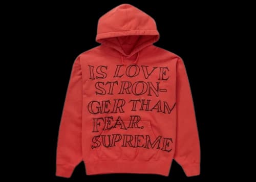Supreme Stronger Than Fear Hooded Sweatshirt Burnt Red