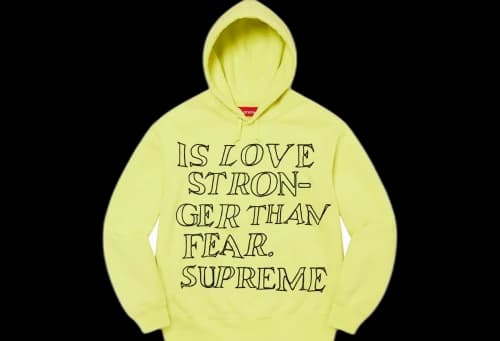 Supreme Stronger Than Fear Hooded Sweatshirt Lime (SS23)