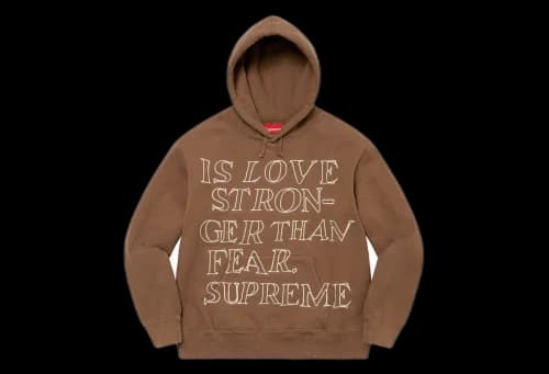 Supreme Stronger Than Fear Hooded Sweatshirt Olive Brown (SS23)
