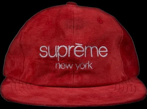 Supreme Suede Classic Logo 6 Panel Red