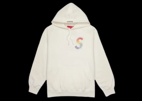 Supreme Swarovski S Logo Hooded Sweatshirt White