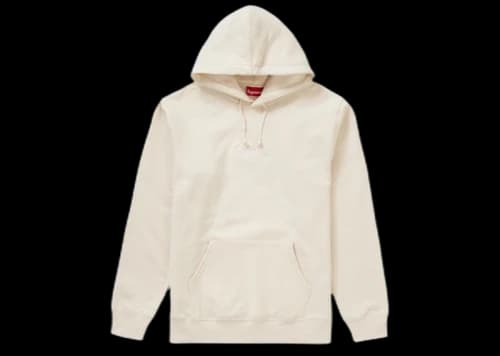 Supreme Tag Logo Hooded Sweatshirt Natural