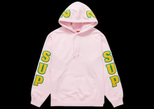 Supreme Team Chenille Hooded Sweatshirt Light Pink