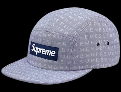 Supreme Text Jacquard Camp Cap Light Blue