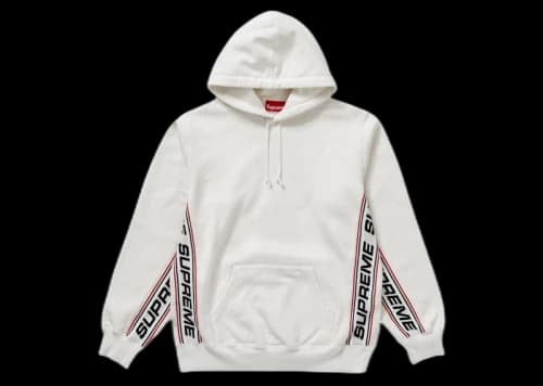 Supreme Text Rib Hooded Sweatshirt White