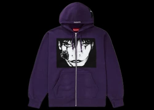 Supreme The Crow Zip Up Hooded Sweatshirt Dusty Purple