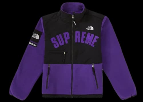 Supreme The North Face Arc Logo Denali Fleece Jacket Purple