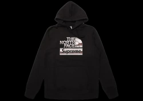Supreme The North Face Metallic Logo Hooded Sweatshirt Black