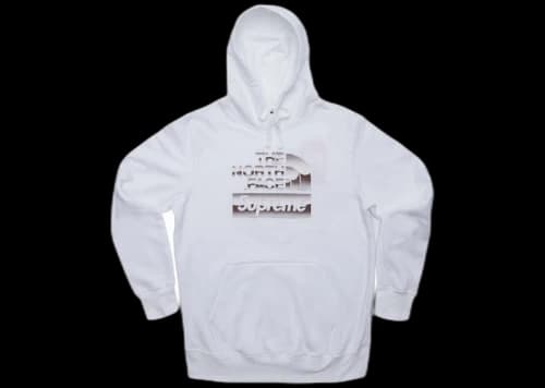 Supreme The North Face Metallic Logo Hooded Sweatshirt White