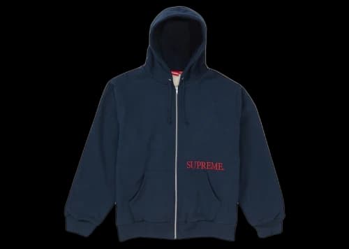 Supreme Thermal Zip Up Hooded Sweatshirt Navy
