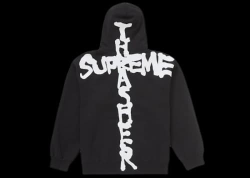 Supreme Thrasher Zip Up Hooded Sweatshirt Black
