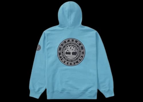 Supreme Timberland Hooded Sweatshirt Bright Cyan