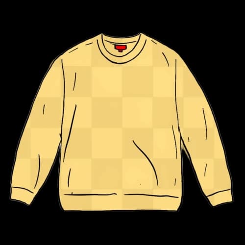 Supreme Tonal Checkerboard Small Box Sweater Yellow