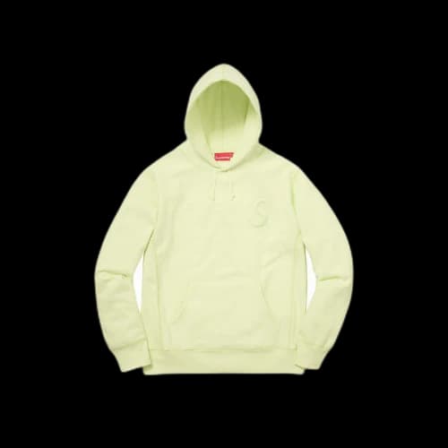 Supreme Tonal S Logo Hoodie Pale Lime (FW17)