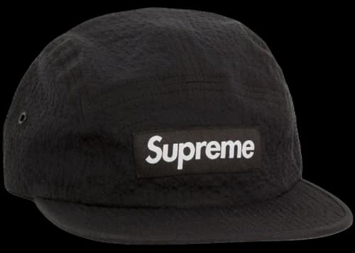 Supreme Tonal Seersucker Camp Cap Black