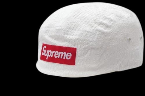 Supreme Tonal Seersucker Camp Cap White