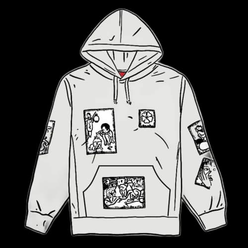 Supreme Toshio Saeki Hooded Sweatshirt White