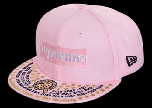 Supreme Undisputed Box Logo New Era Fitted Hat Pink