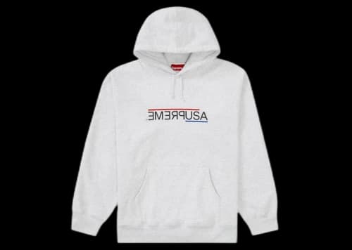 Supreme USA Hooded Sweatshirt Ash Grey