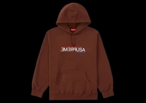 Supreme USA Hooded Sweatshirt Dark Brown