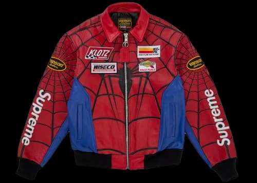 Supreme Vanson Leathers Spider-Man Jacket Multicolor