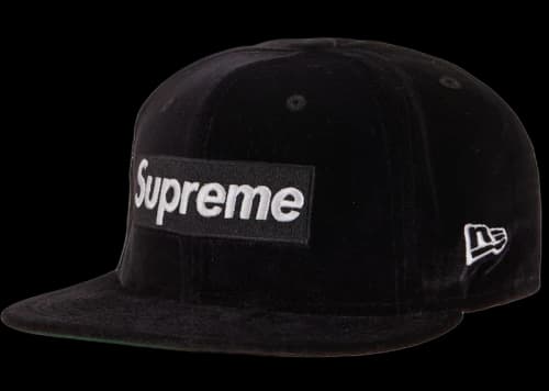 Supreme Velour Box Logo New Era Black