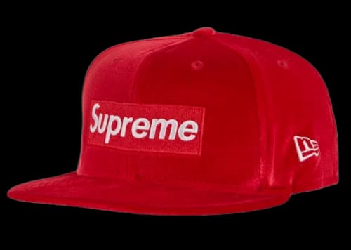 Supreme Velour Box Logo New Era Red