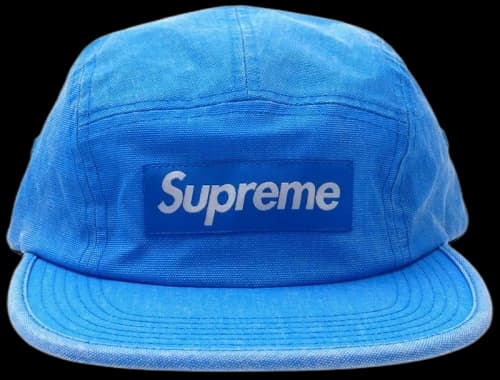 Supreme Washed Canvas Camp Cap Blue