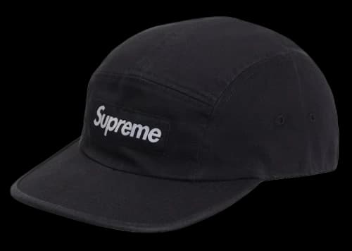 Supreme Washed Chino Twill Camp Cap (FW24) Black