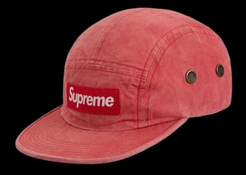 Supreme Washed Linen Camp Cap Red