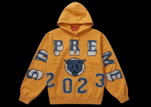 Supreme Washed Panther Hooded Sweatshirt Dusty Gold
