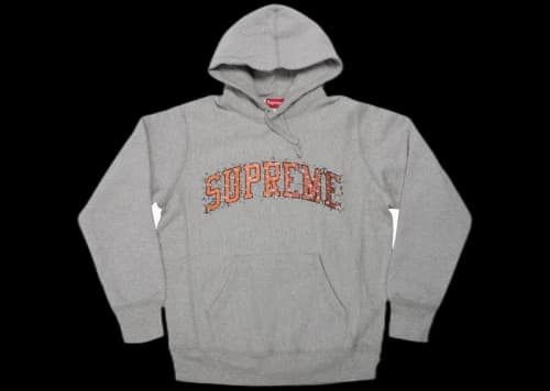 Supreme Water Arc Hooded Sweatshirt Heather Grey
