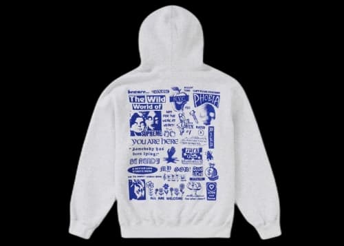 Supreme Wild Embroidered Hooded Sweatshirt Ash Grey