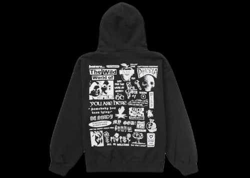 Supreme Wild Embroidered Hooded Sweatshirt Black