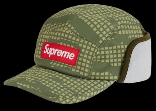 Supreme WINDSTOPPER Earflap Camp Cap Olive Grid Camo