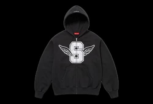 Supreme Wing Zip Up Hooded Sweatshirt 'Black' (SS25)