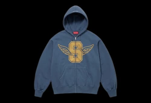Supreme Wing Zip Up Hooded Sweatshirt 'Dark Blue' (SS25)