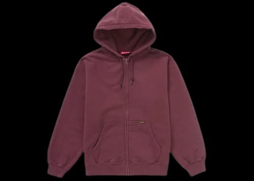 Supreme Work Zip Up Hooded Sweatshirt Maroon