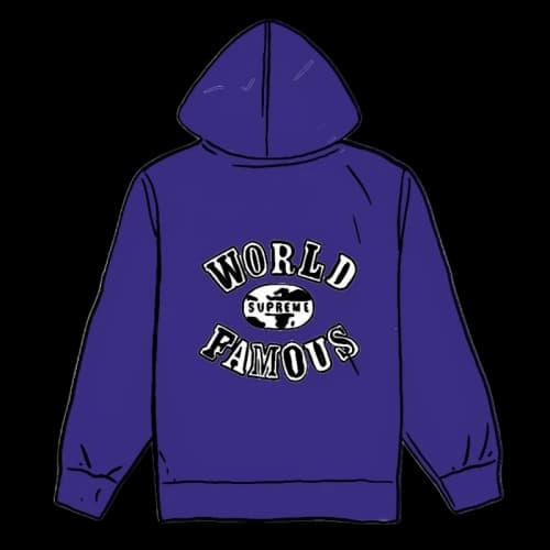 Supreme World Famous Zip Up Hooded Sweatshirt (SS20) Dark Royal