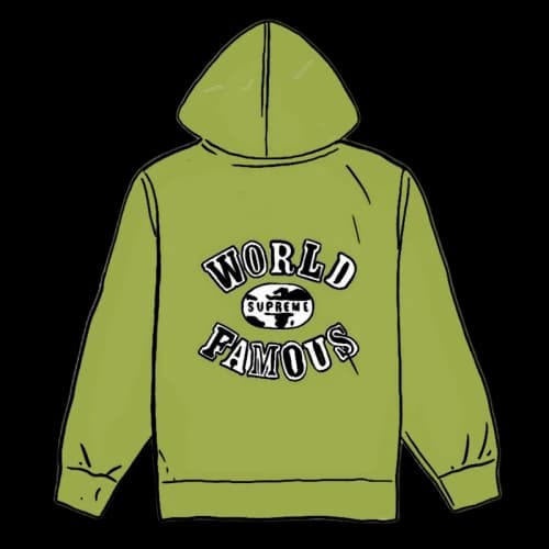 Supreme World Famous Zip Up Hooded Sweatshirt (SS20) Lime