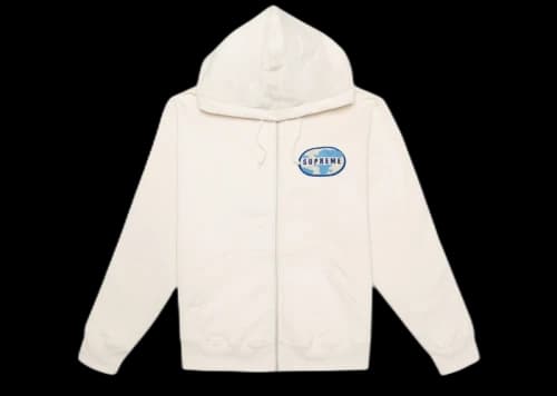 Supreme World Famous Zip Up Hooded Sweatshirt (SS20) Natural