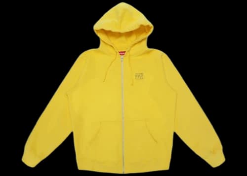 Supreme World Famous Zip Up Hooded Sweatshirt Yellow