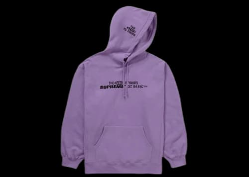 Supreme World Is Yours Hooded Sweatshirt Violet
