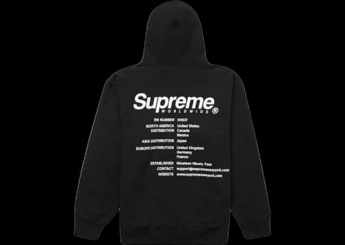 Supreme Worldwide Hooded Sweatshirt Black