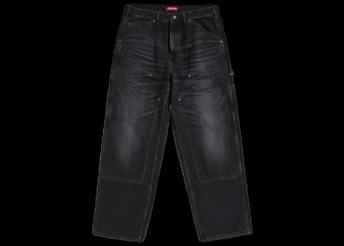 Supreme Worn Double Knee Denim Painter Jean Washed Black