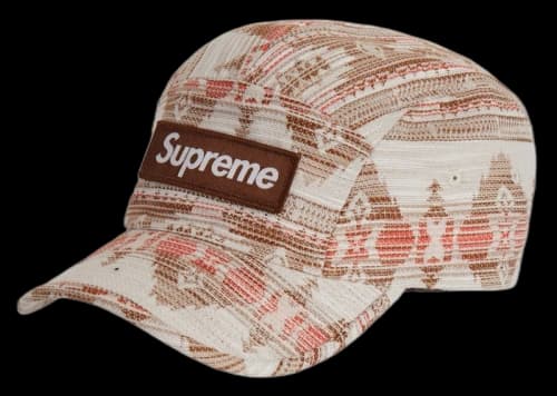 Supreme Woven Pattern Camp Cap Tan