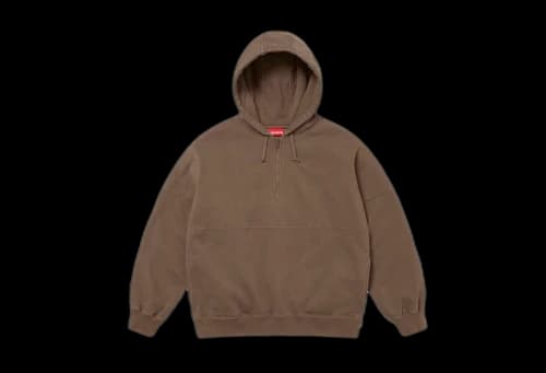 Supreme Wrapped Half Zip Hooded Sweatshirt Dusty Brown (SS24)