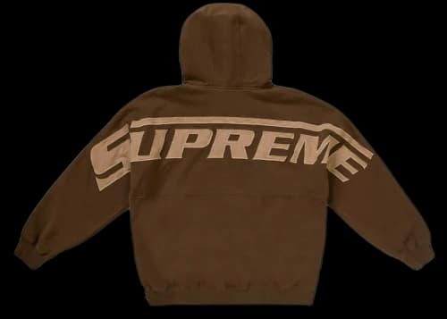 Supreme Wrapped Half Zip Hooded Sweatshirt Dusty Brown