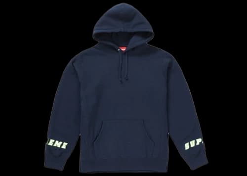 Supreme Wrist Logo Hooded Sweatshirt Navy